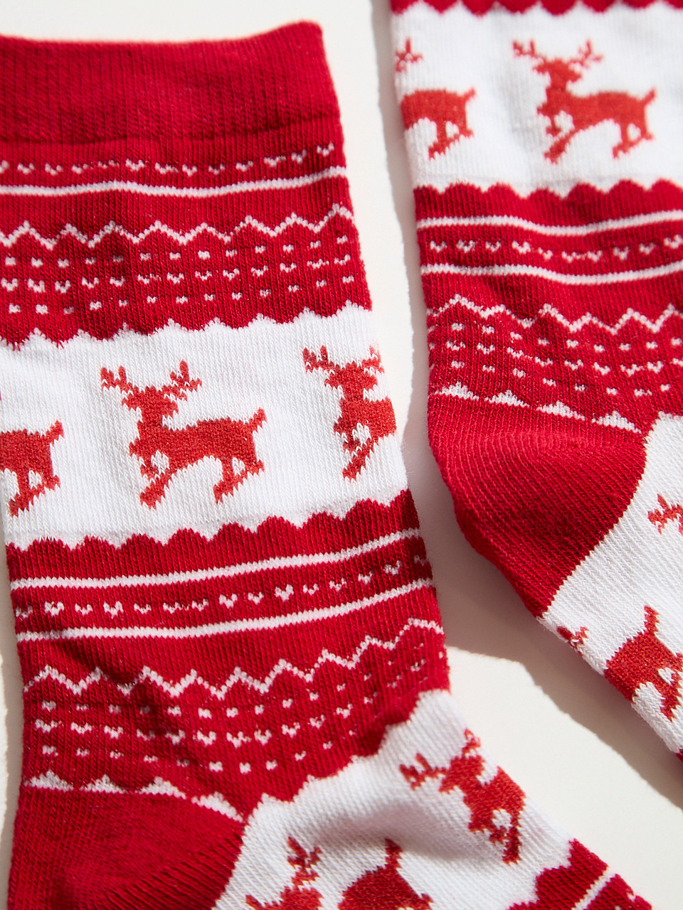 Red Reindeer Crew Socks
