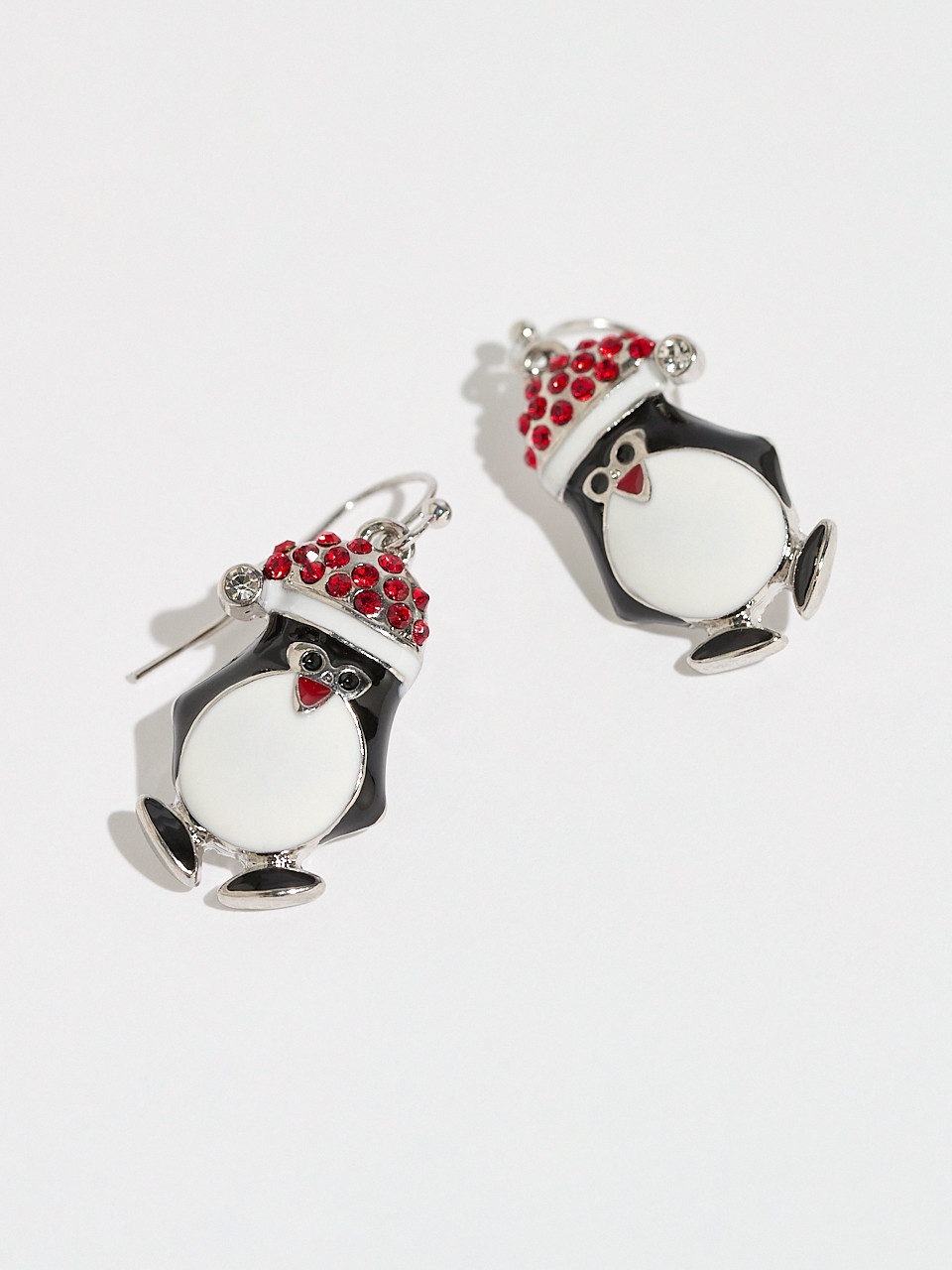 Santa Penguin Dangle Earrings