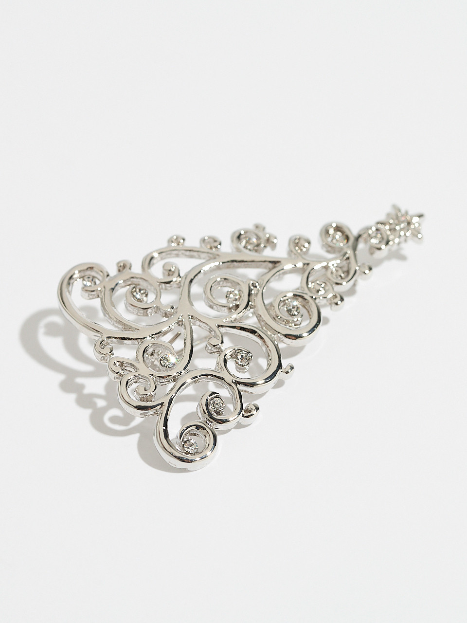 Silver Filigree Tree Brooch