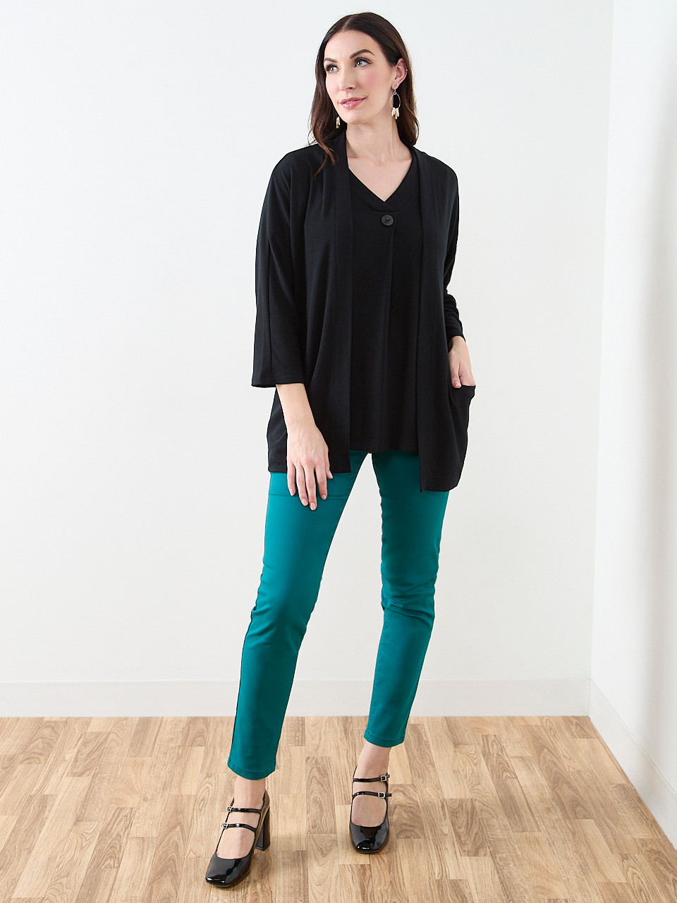 Black Lightweight Knit Cardigan | Cleo
