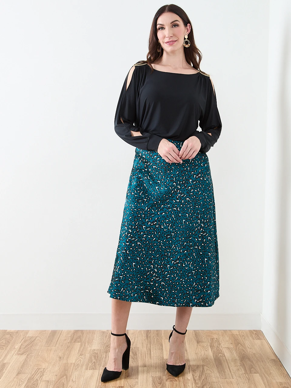 Boat Neck Top with Shoulder Detail