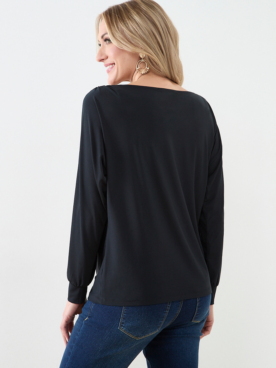 Boat Neck Top with Shoulder Detail | Cleo