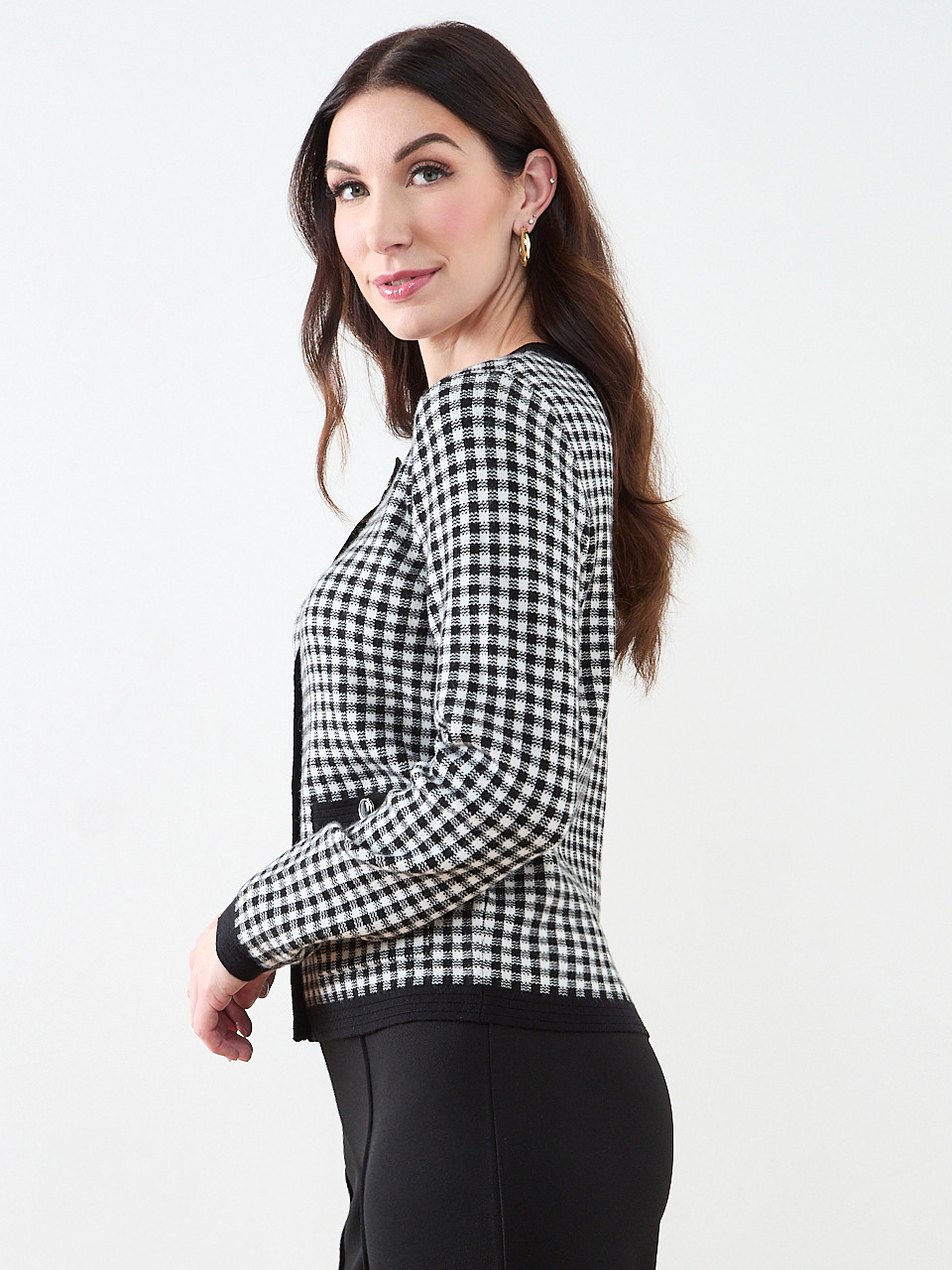Long Sleeve Pattern Button Cardigan