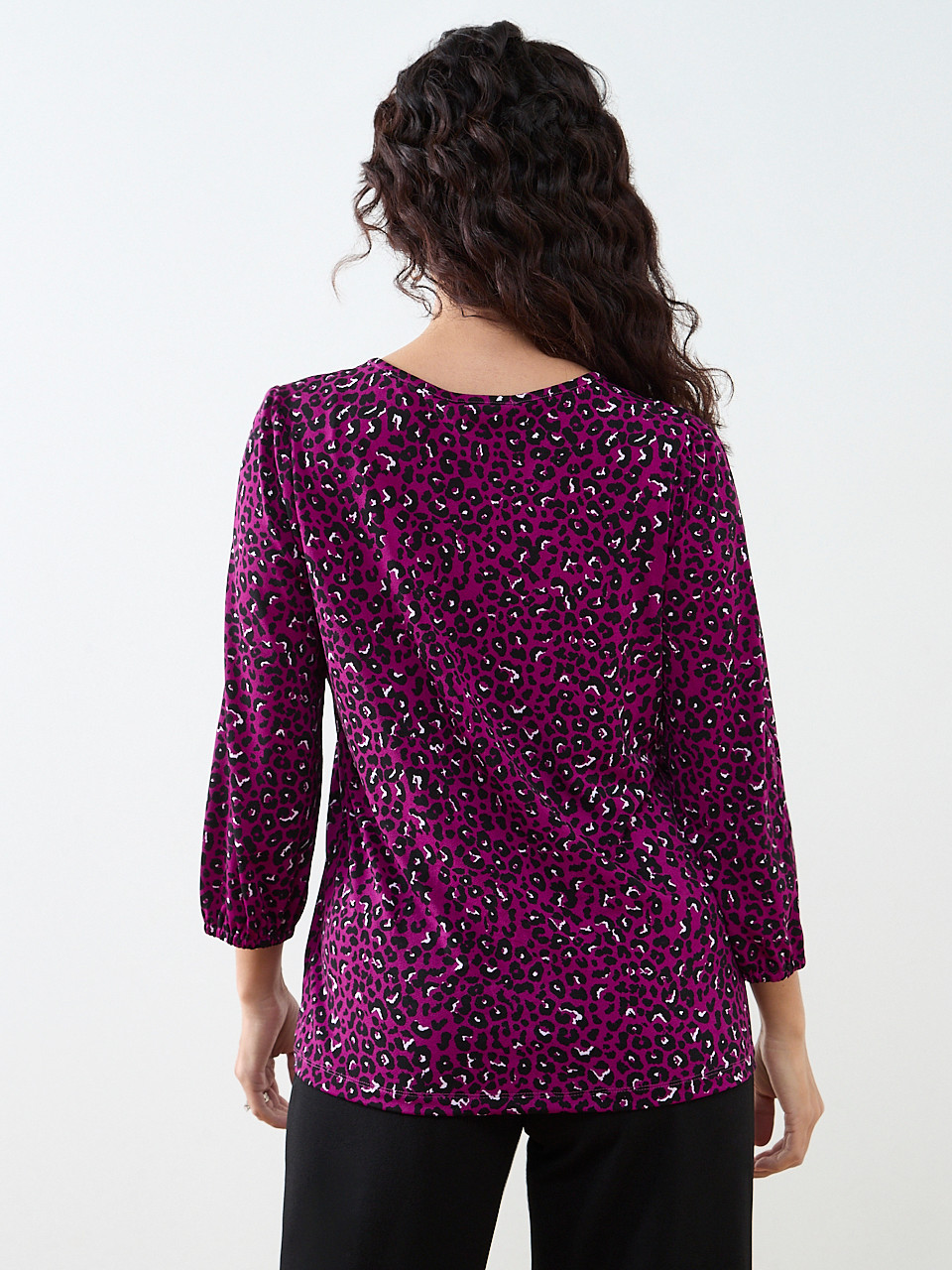 Petite 3/4 Sleeve Crochet-Insert Top