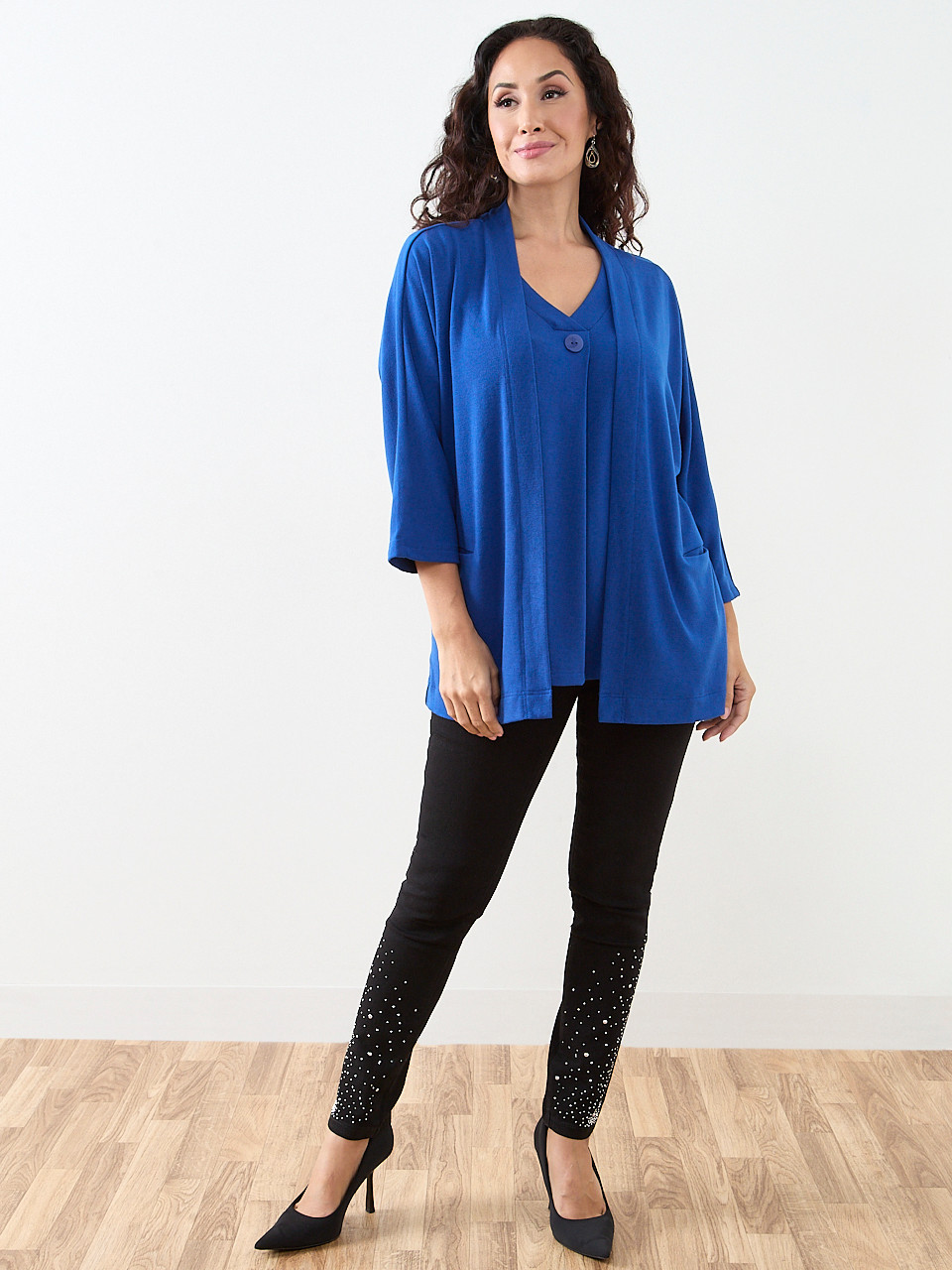 Petite Cobalt Lightweight Knit Cardigan