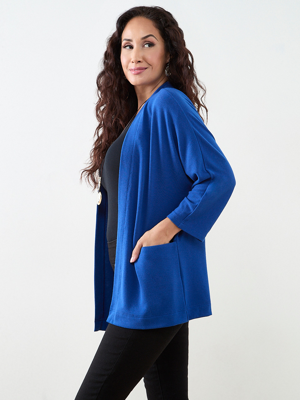 Petite Cobalt Lightweight Knit Cardigan