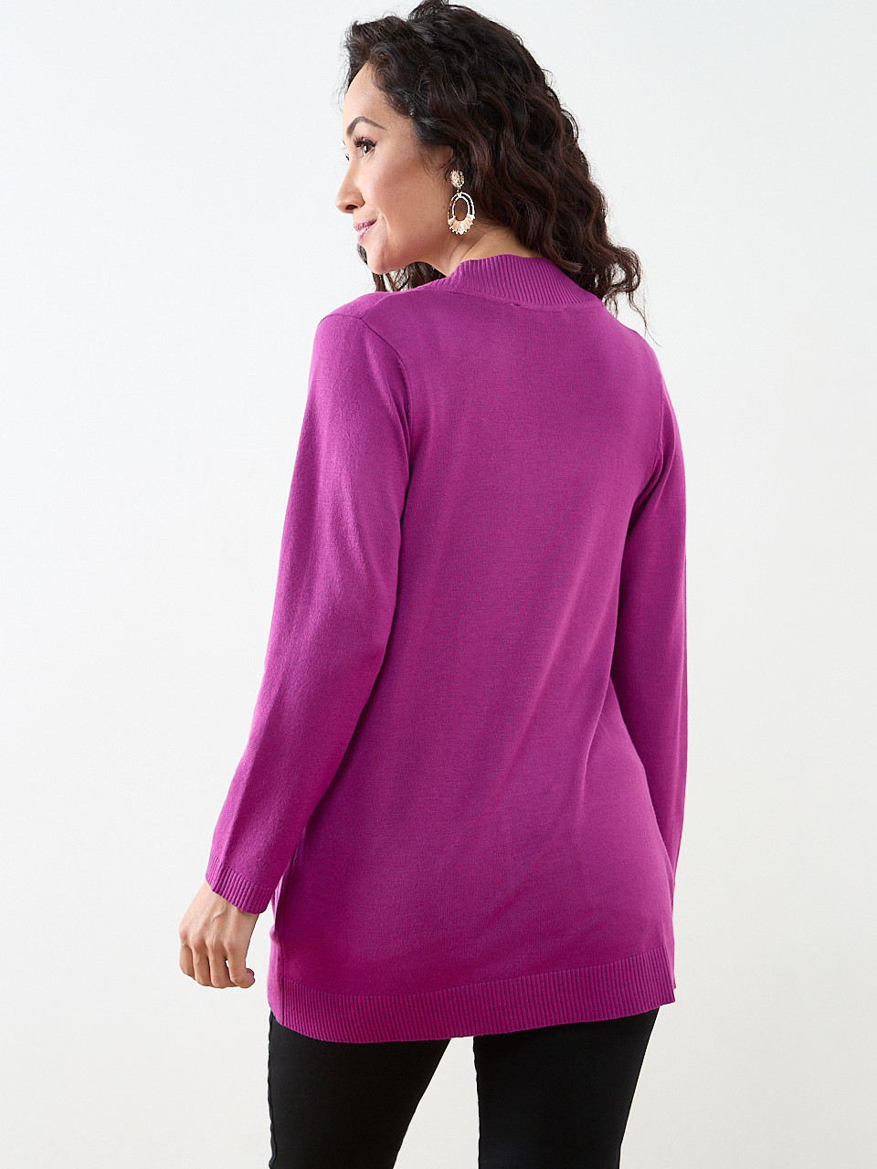 Petite Long Sleeve Knit Pocket Cardigan
