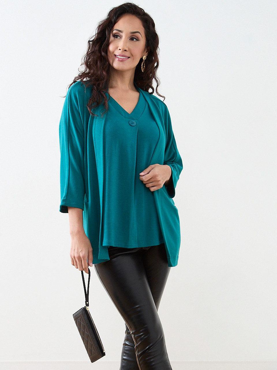 Petite Peacock Lightweight Knit Cardigan