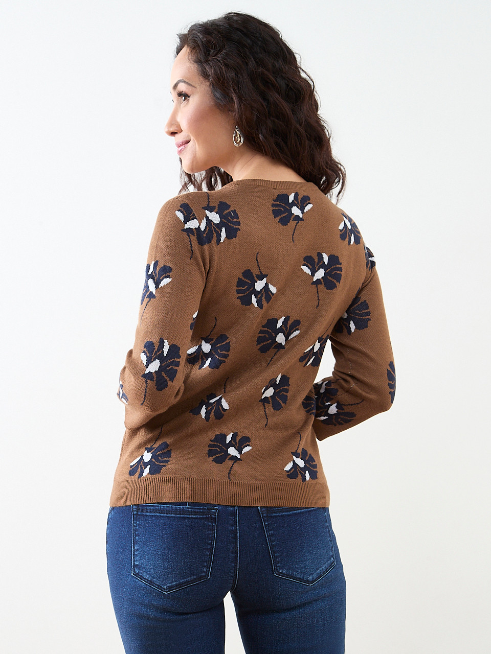 Petite Short Sleeve Knit Pattern Pullover