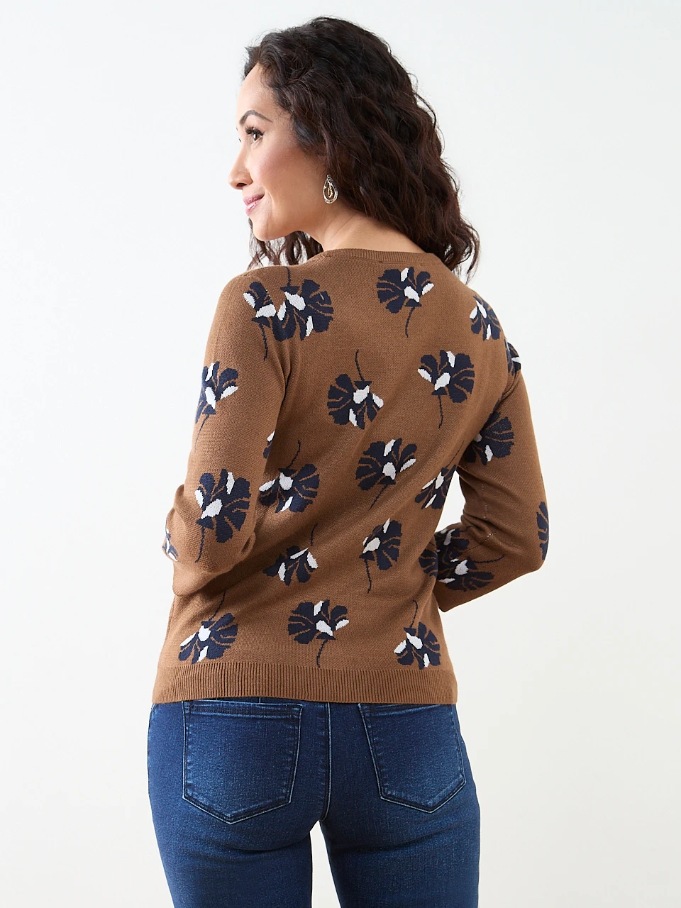 Petite Short Sleeve Knit Pattern Pullover