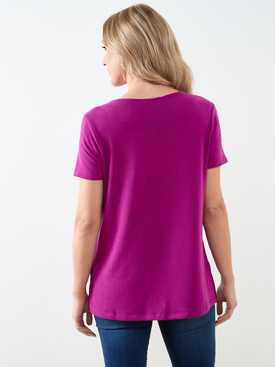 Plumberry Short Sleeve Lightweight Knit Tunic