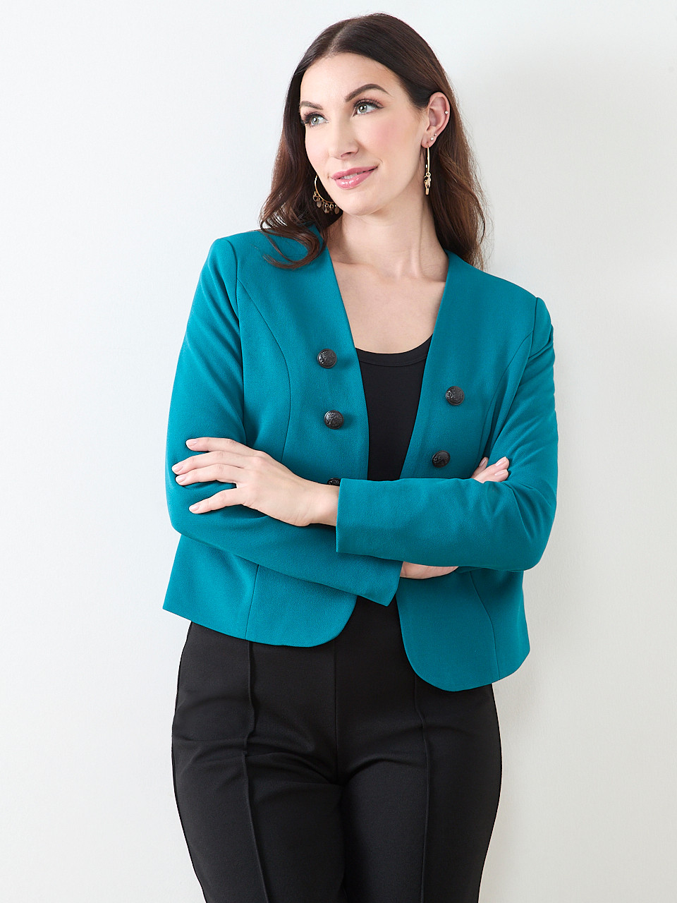 Scuba Crepe Long Sleeved Blazer