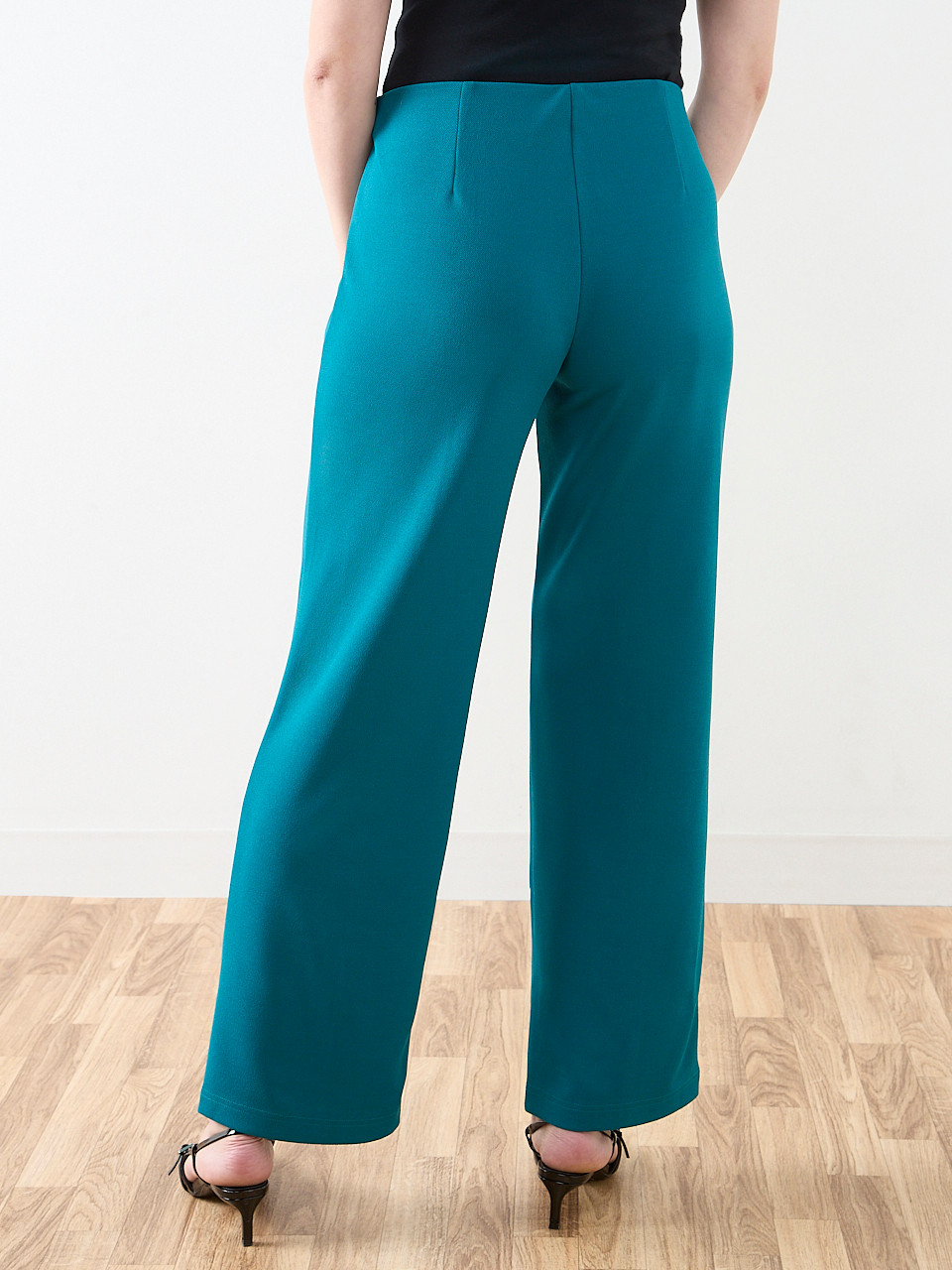 Trisha Scuba Crepe Wide-Leg Pant In Peacock