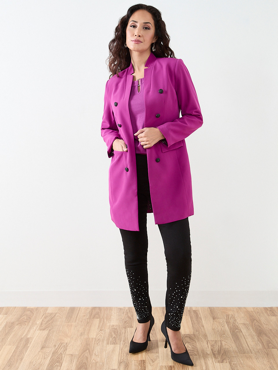 Petite Long Sleeved Top with Hardware