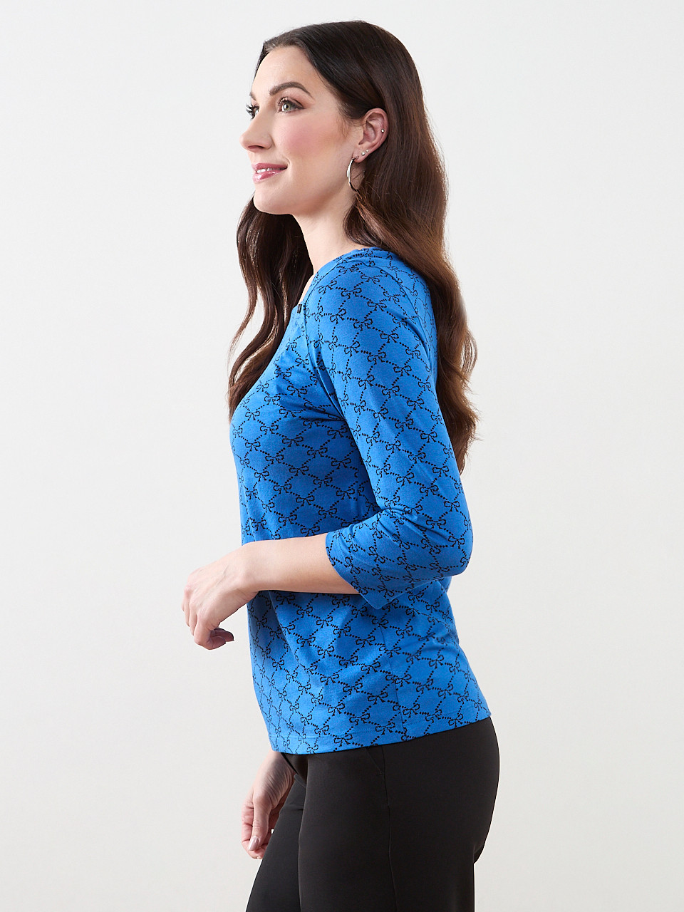 3/4 Sleeve Square-Neck Tee