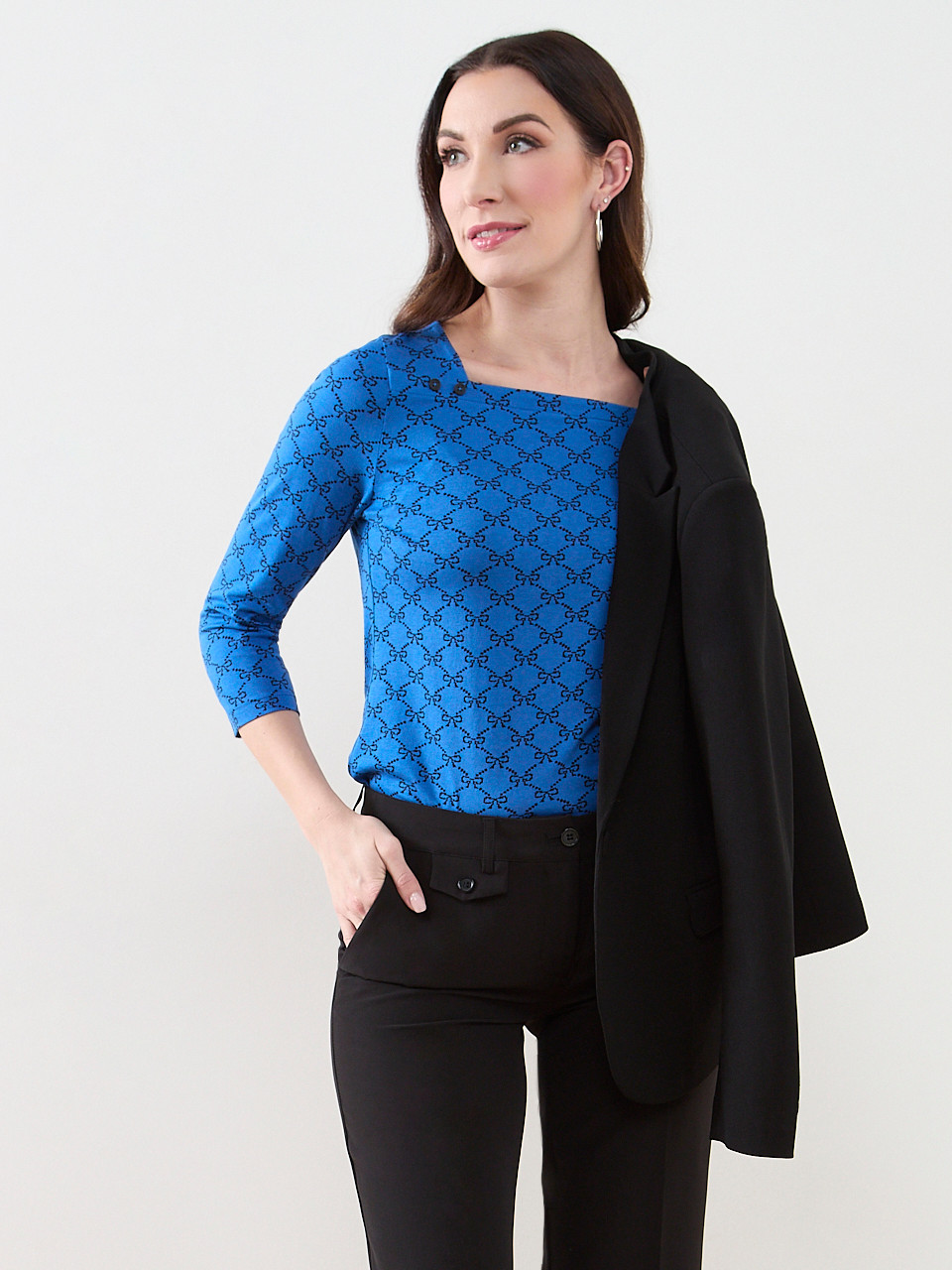3/4 Sleeve Square-Neck Tee