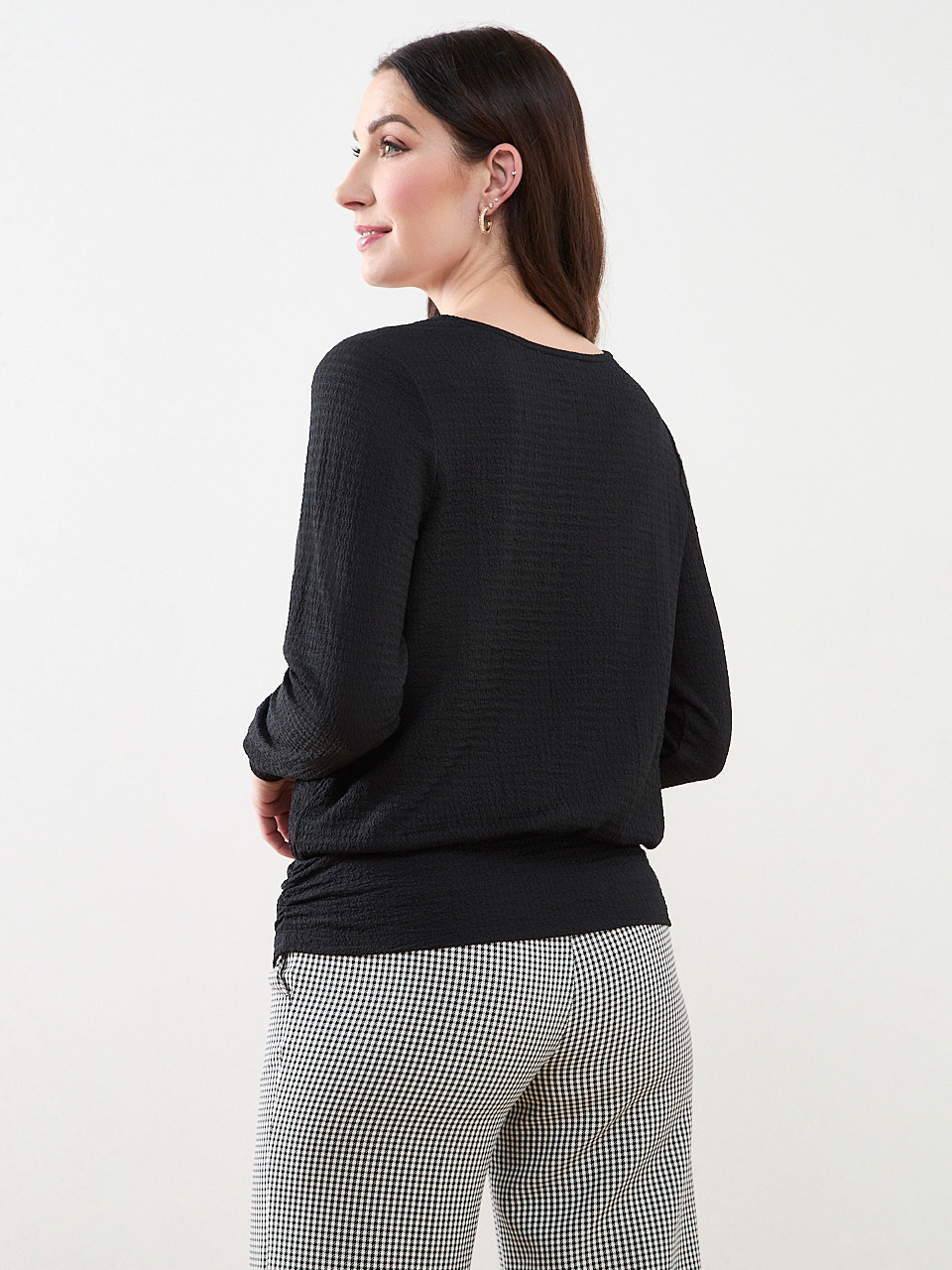 3/4 Sleeve Top with Hardware Detail