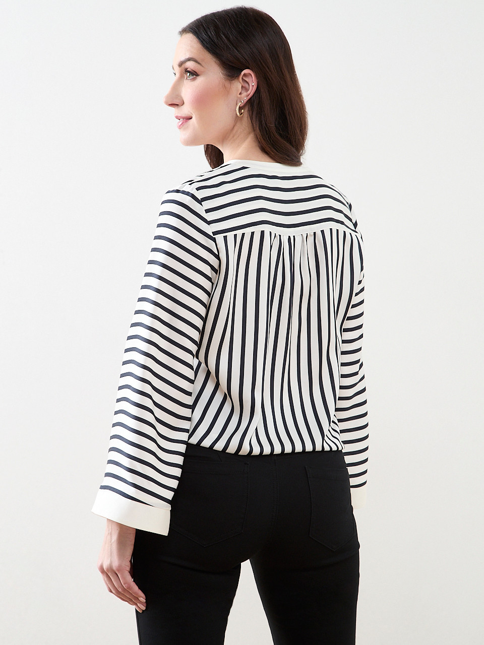 Bell Sleeve Tie Front Blouse