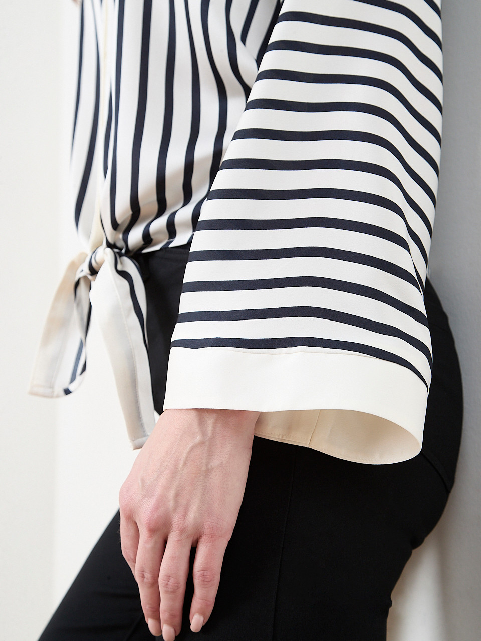 Bell Sleeve Tie Front Blouse