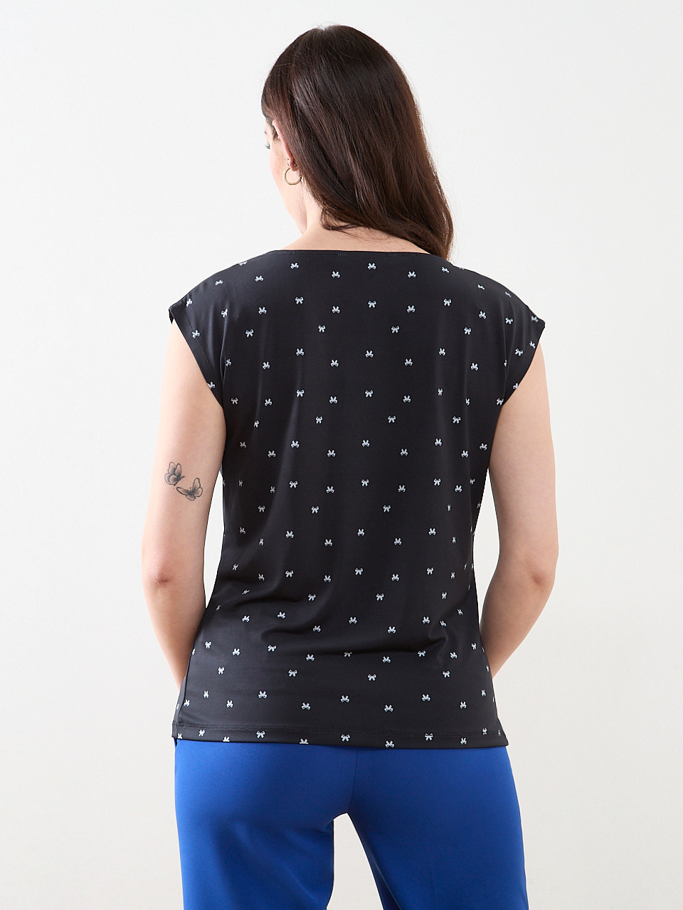 Cap Sleeve Cowl Neck Top