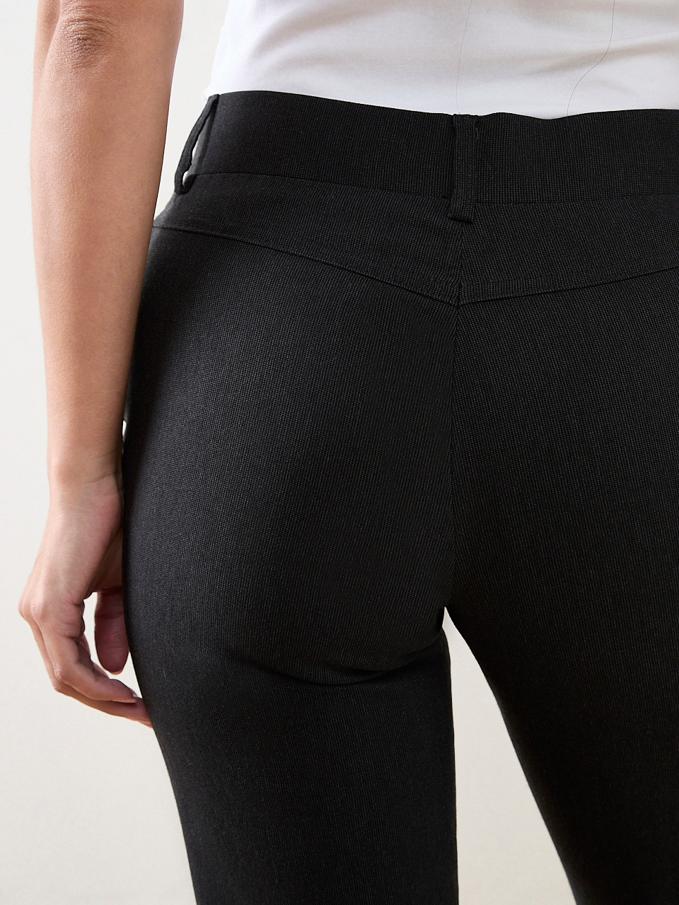 Emily Micro-Twill Grey Slim Leg Pant