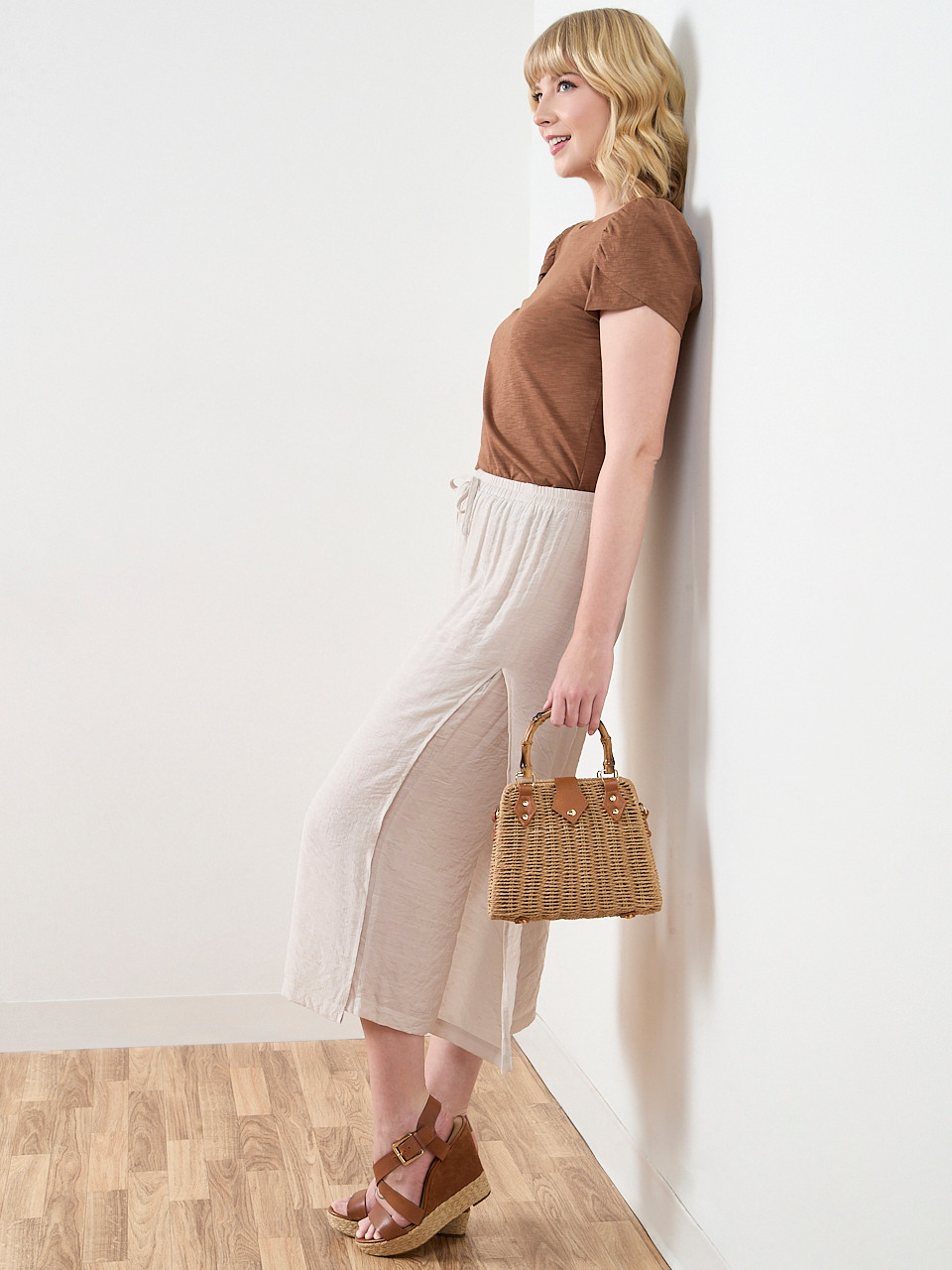 Gauze Double-Layer Crop Pant