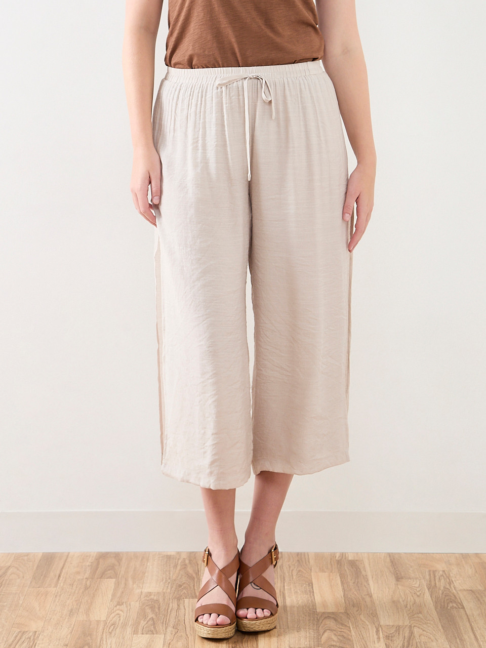 Gauze Double-Layer Crop Pant