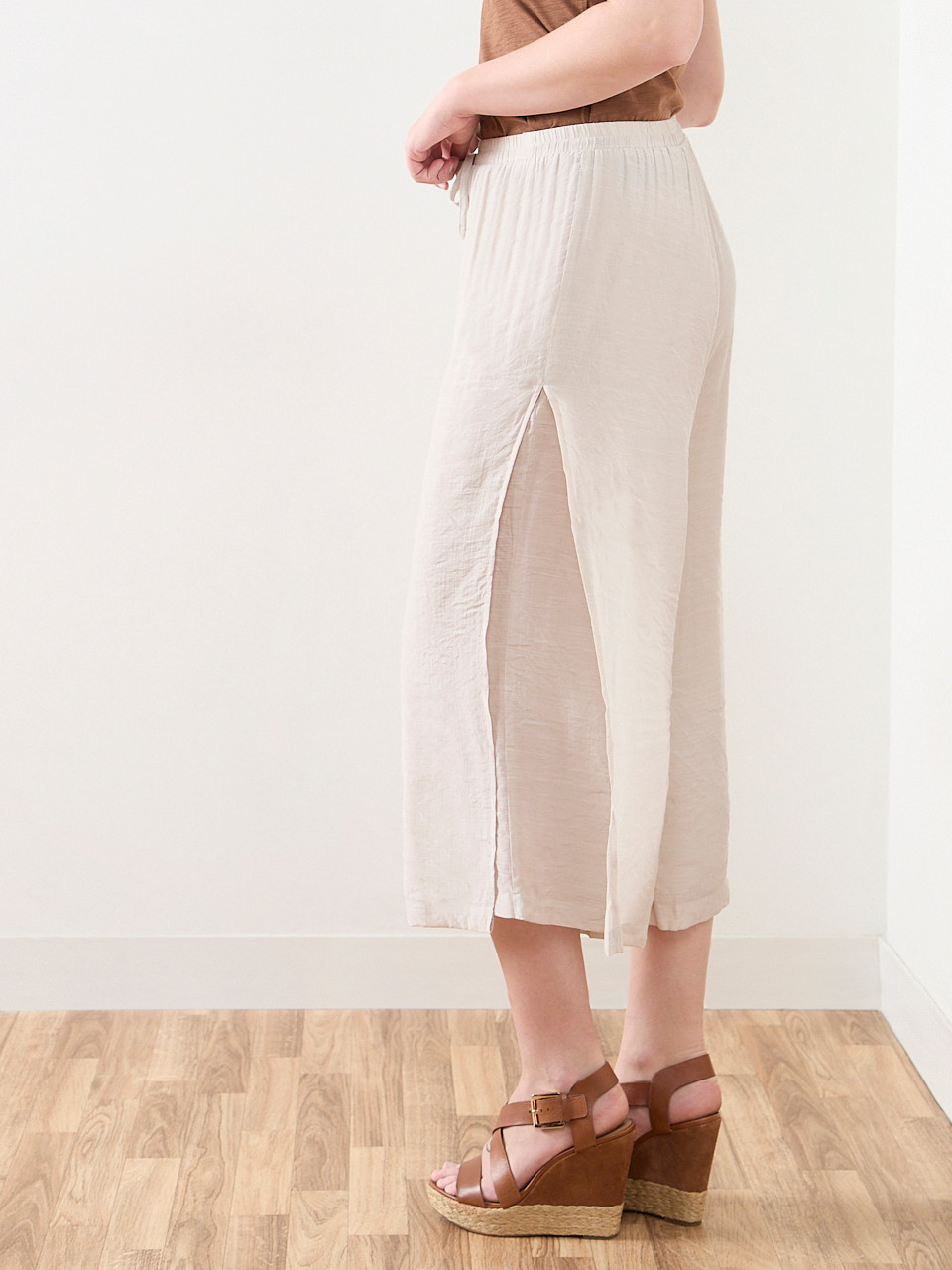 Gauze Double-Layer Crop Pant
