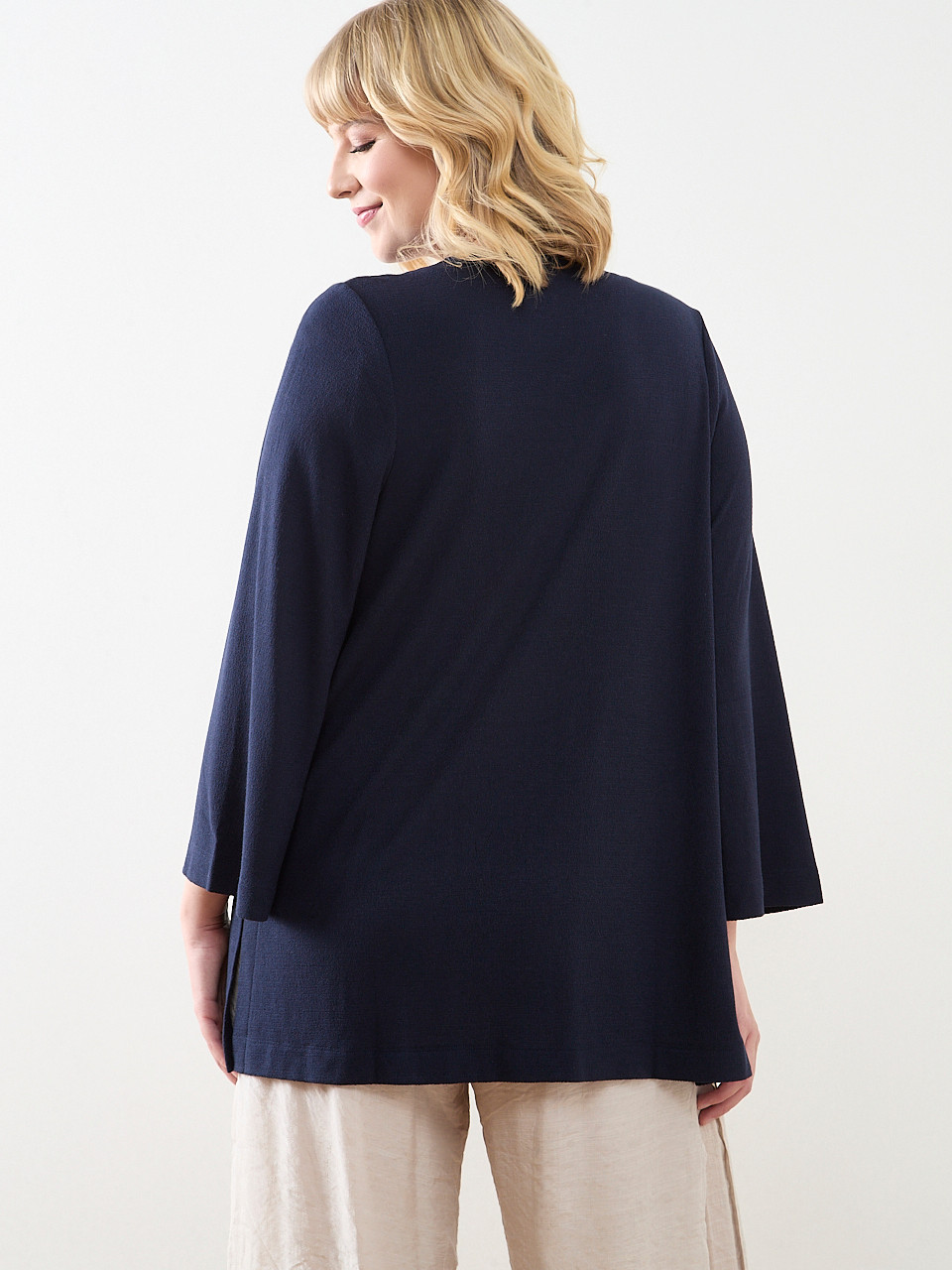 Long Sleeve Edge-To-Edge Textured Cardigan