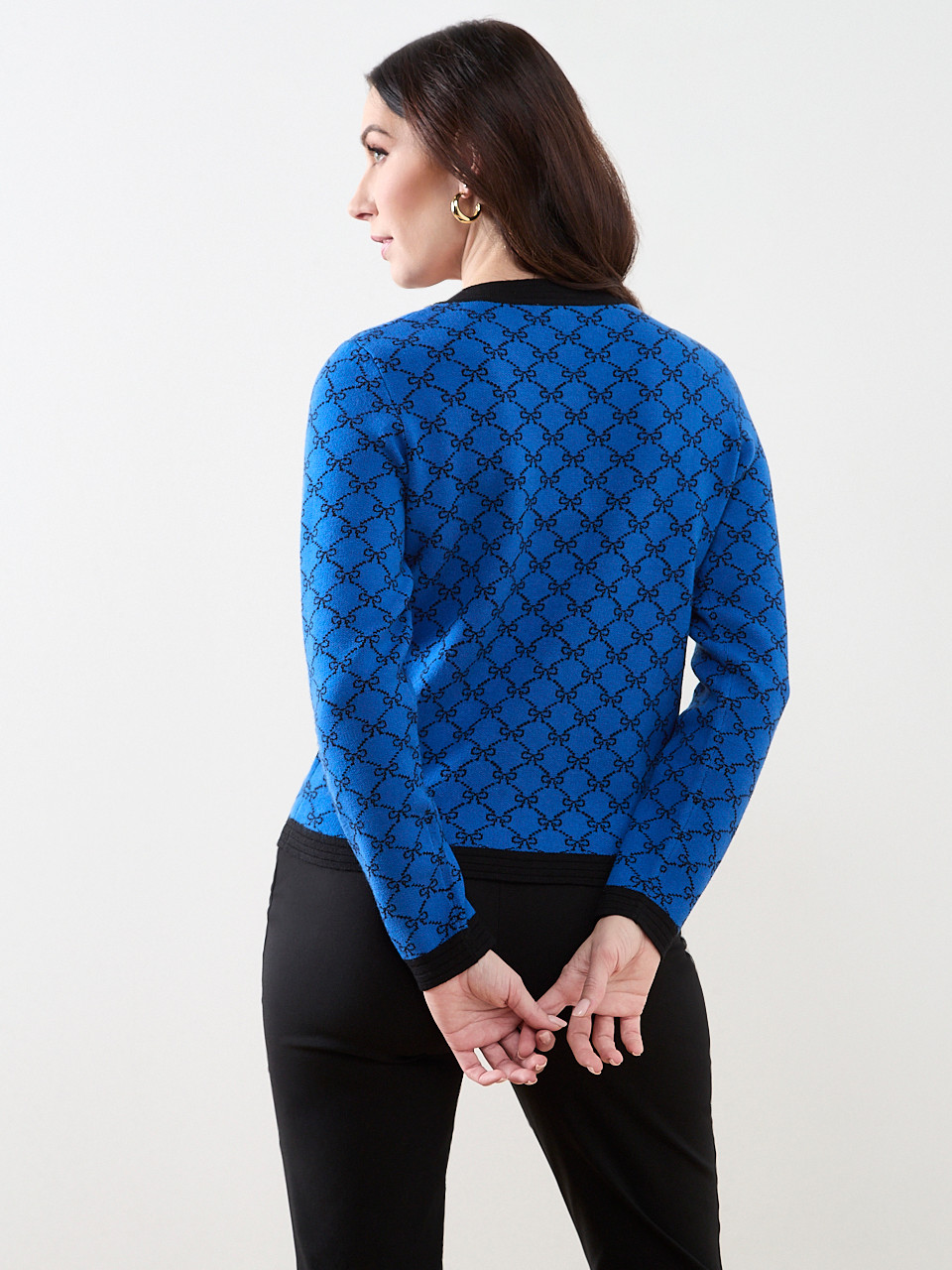 Long Sleeve Patterned Button Cardigan