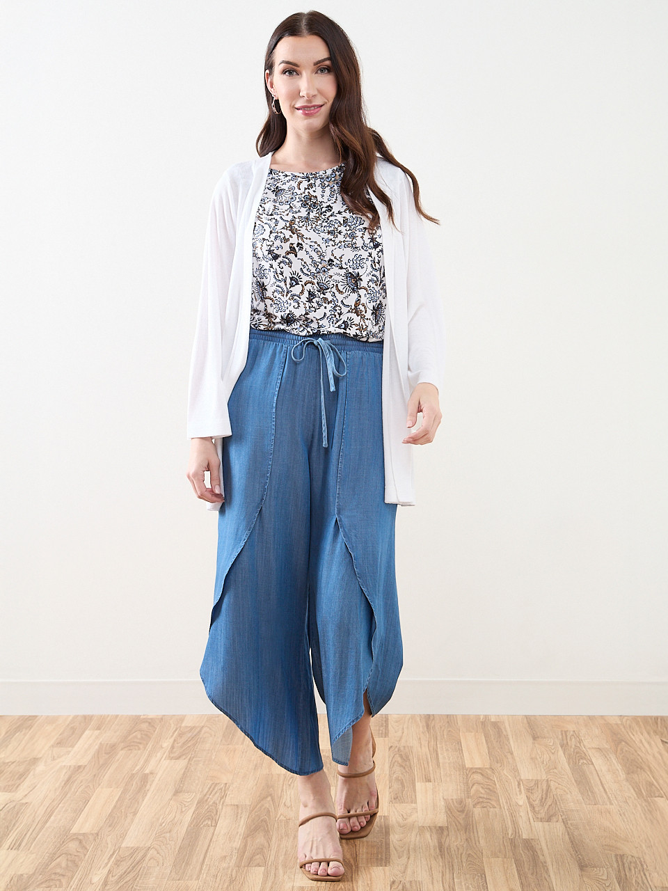 Long Sleeved Edge-To-Edge Textured Cardigan | Cleo