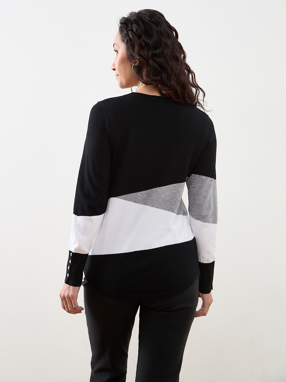 Petite Colourblock V-Neck Pullover