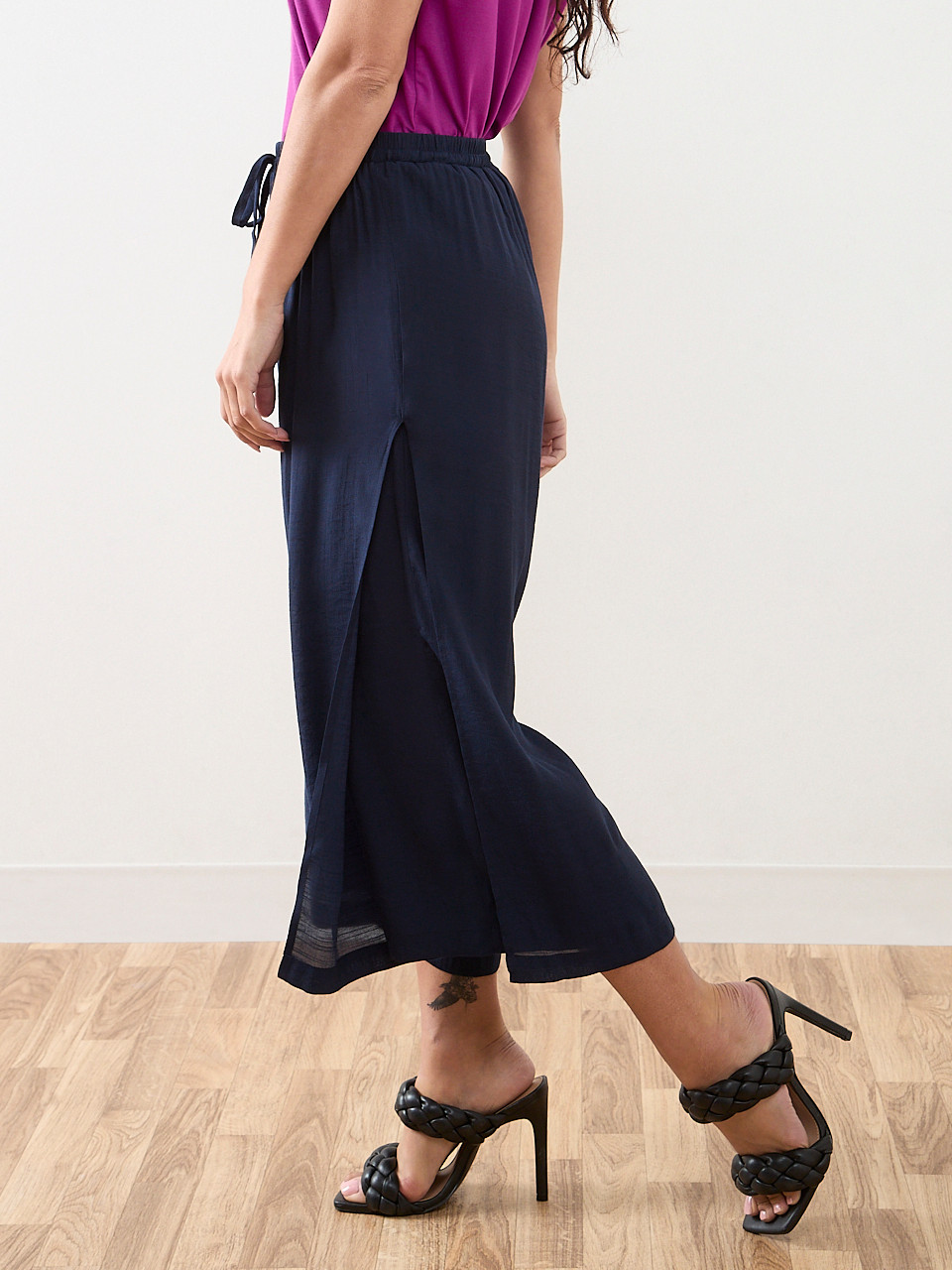 Petite Gauze Double-Layer Crop Pant