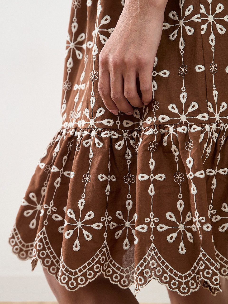 Petite Knee Length Puff Sleeve Dress