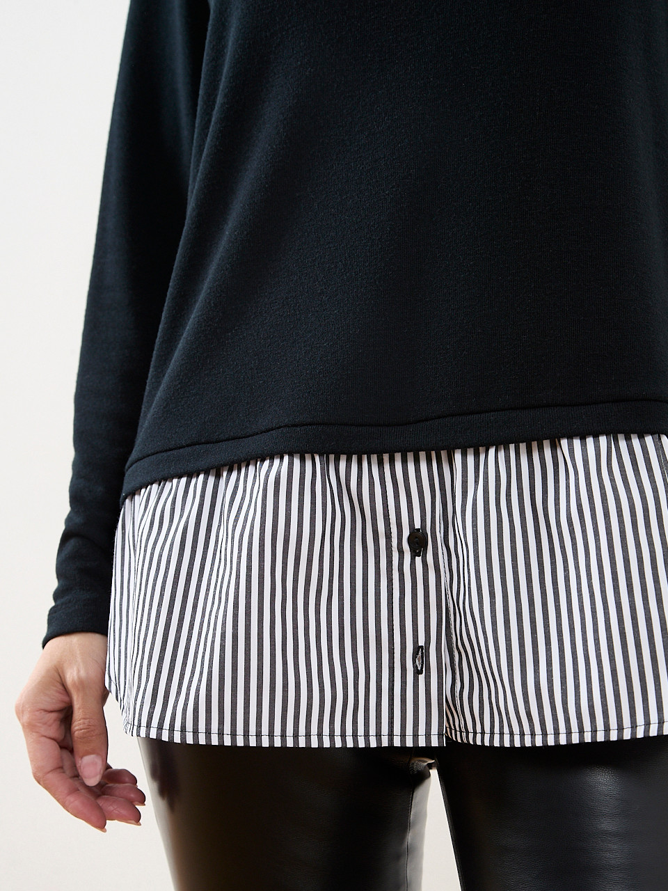 Petite Long Sleeve Knit Fooler Top