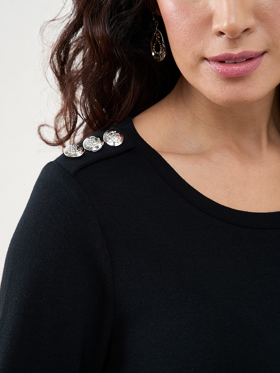 Petite Long Sleeve Knit Fooler Top