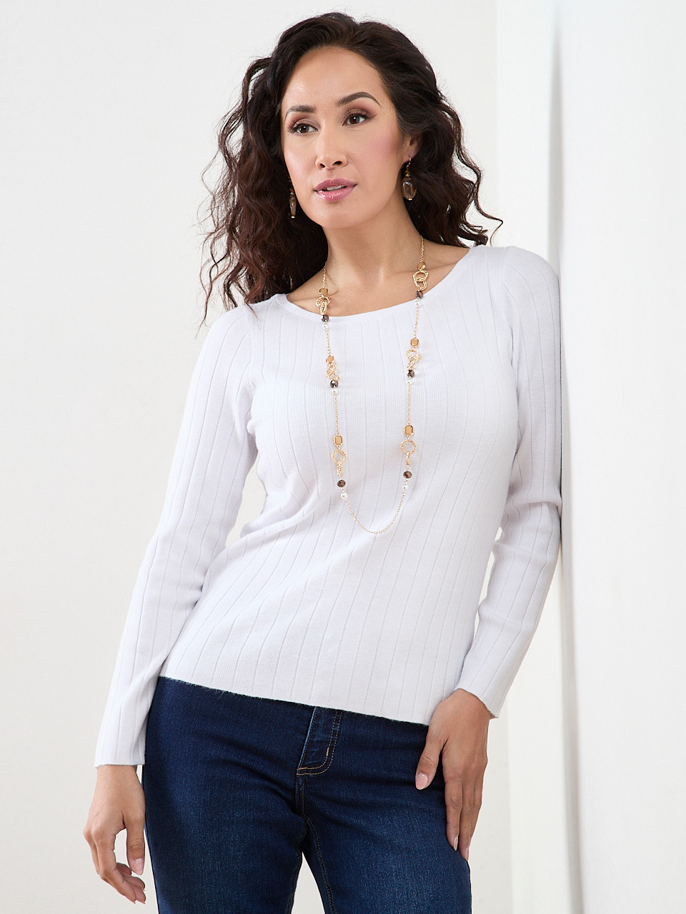 Petite Ribbed Boatneck Pullover Sweater