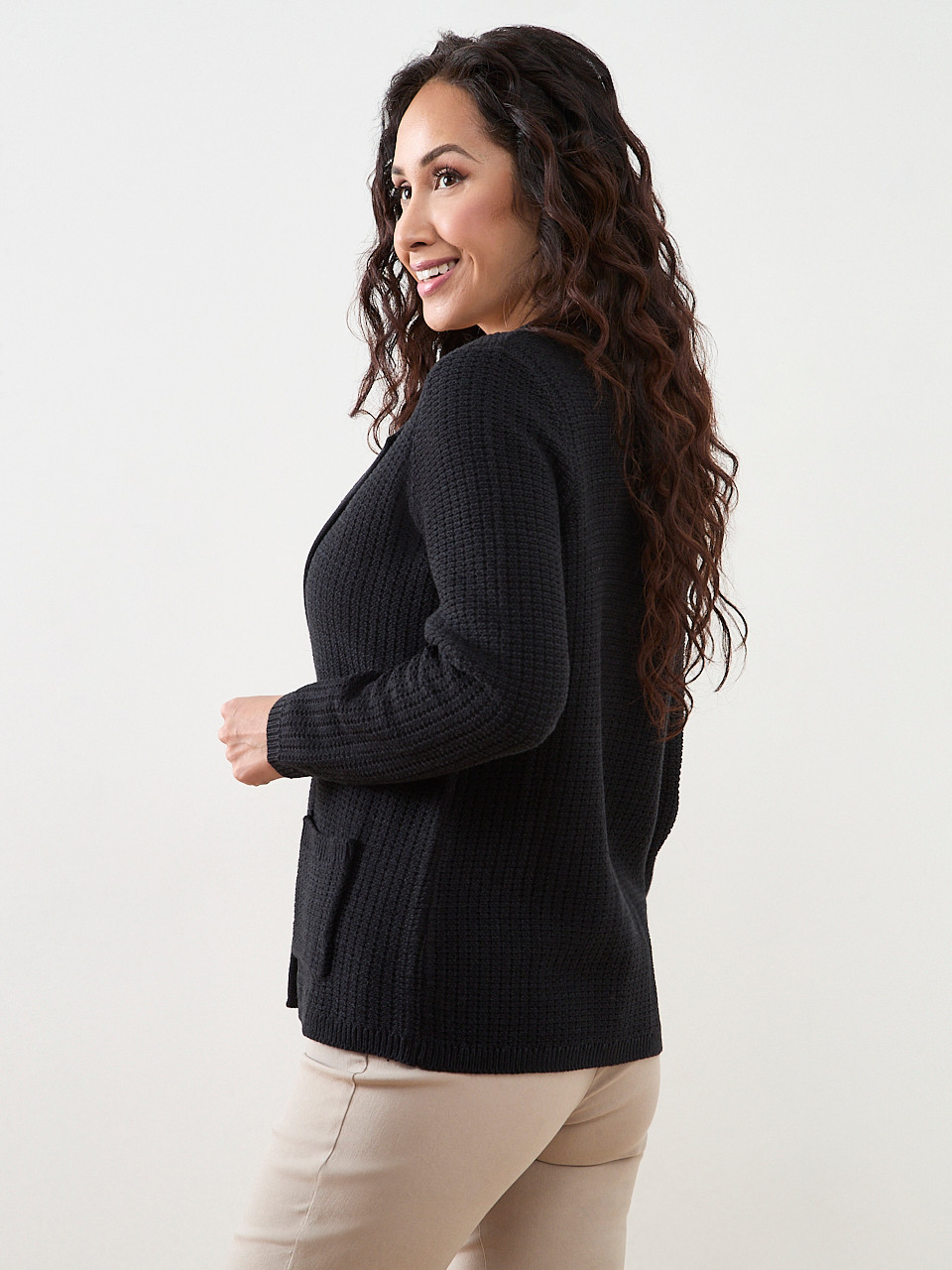 Petite Textured Sweater Blazer