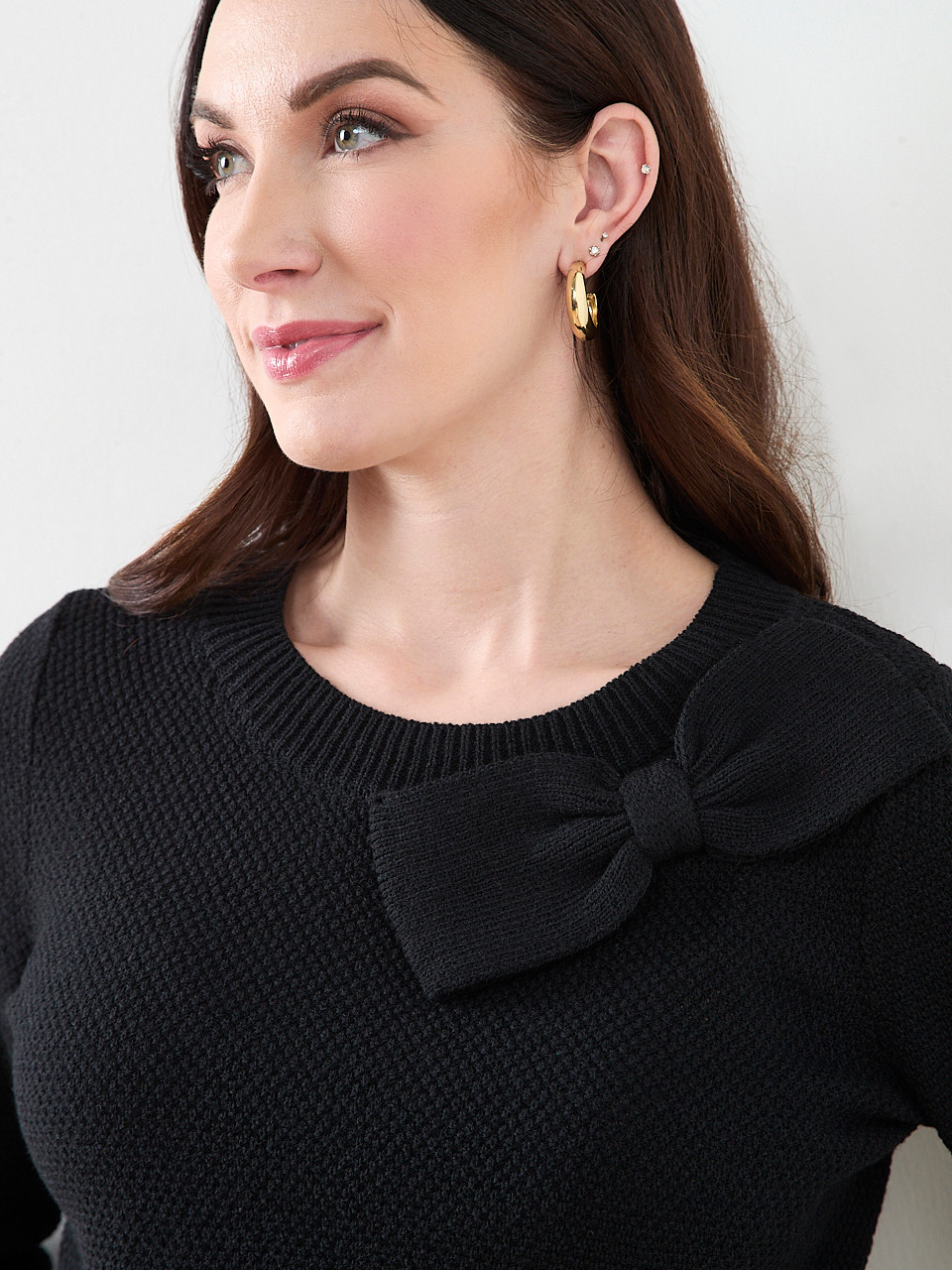 Scoop Neck Bow Sweater