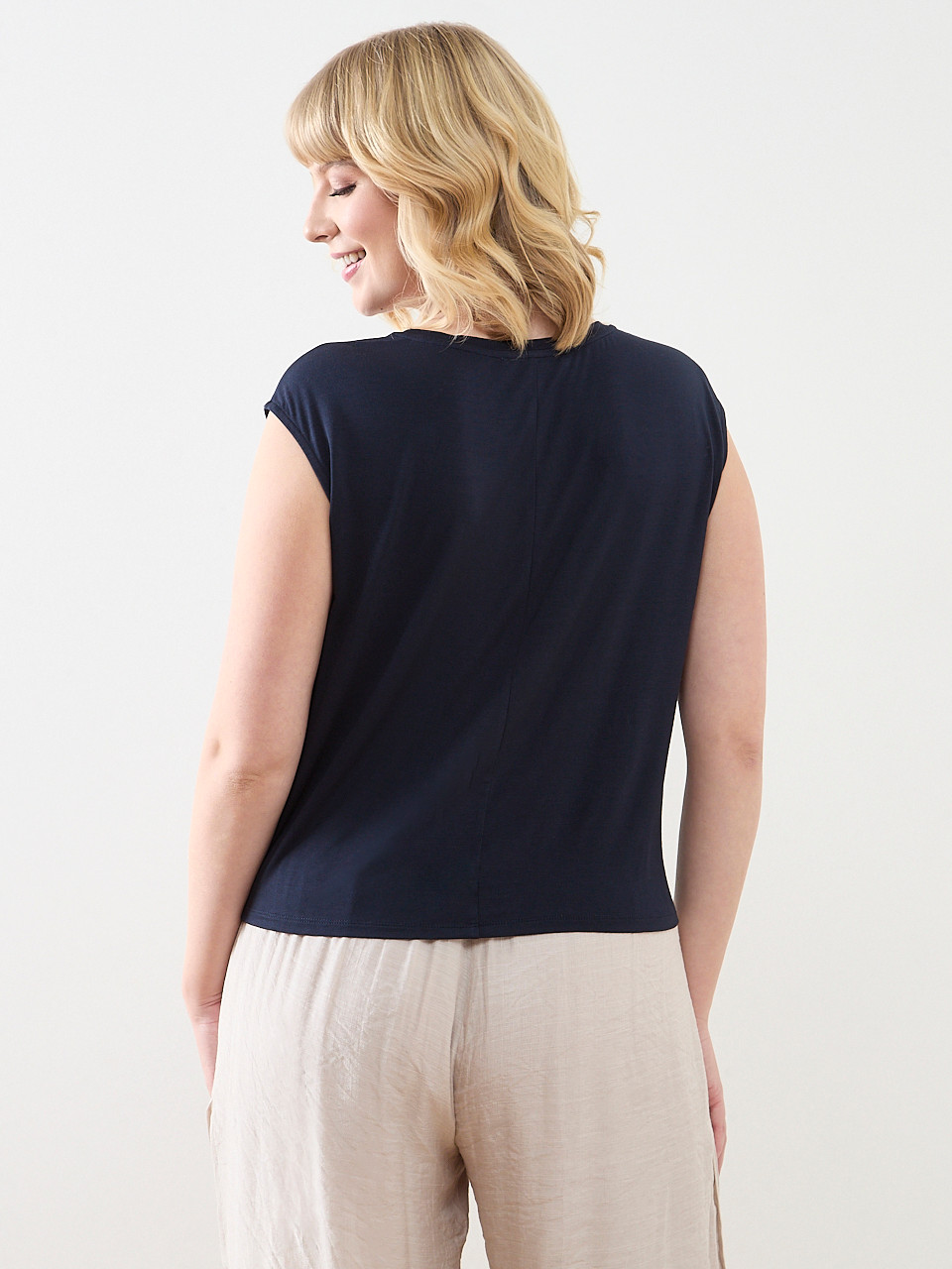 Cap Sleeve Knot Front Top