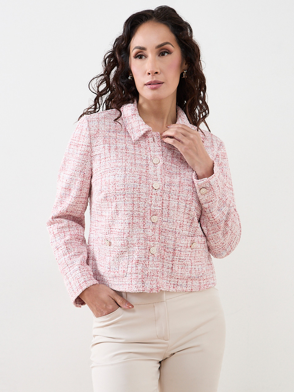 Knit Tweed Suit Jacket