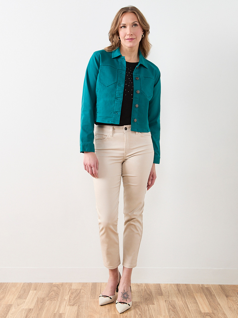 Lilly Coloured Ankle Jean in Stone