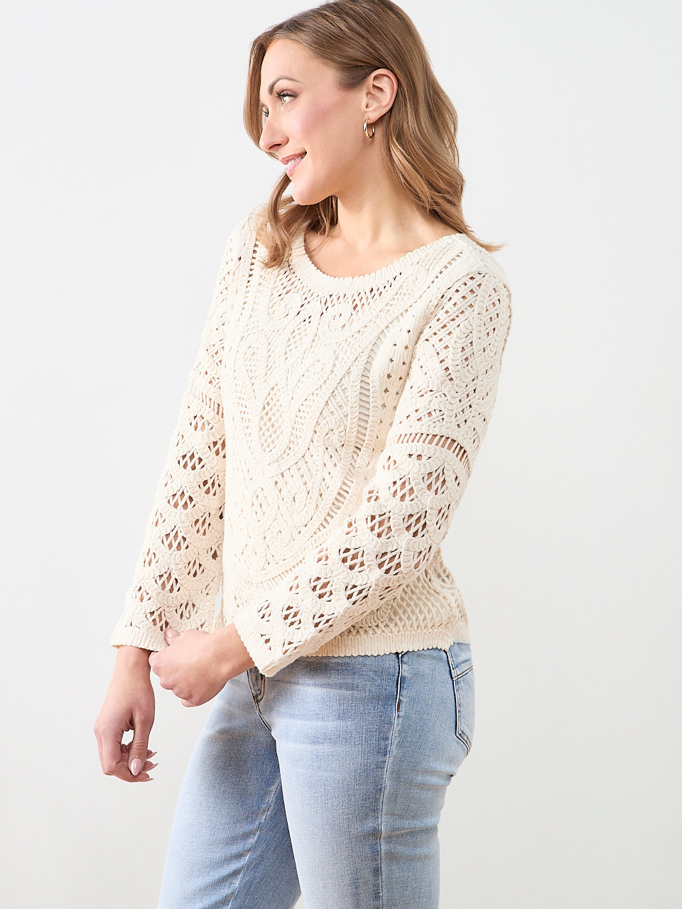 Long Sleeve Crochet Top