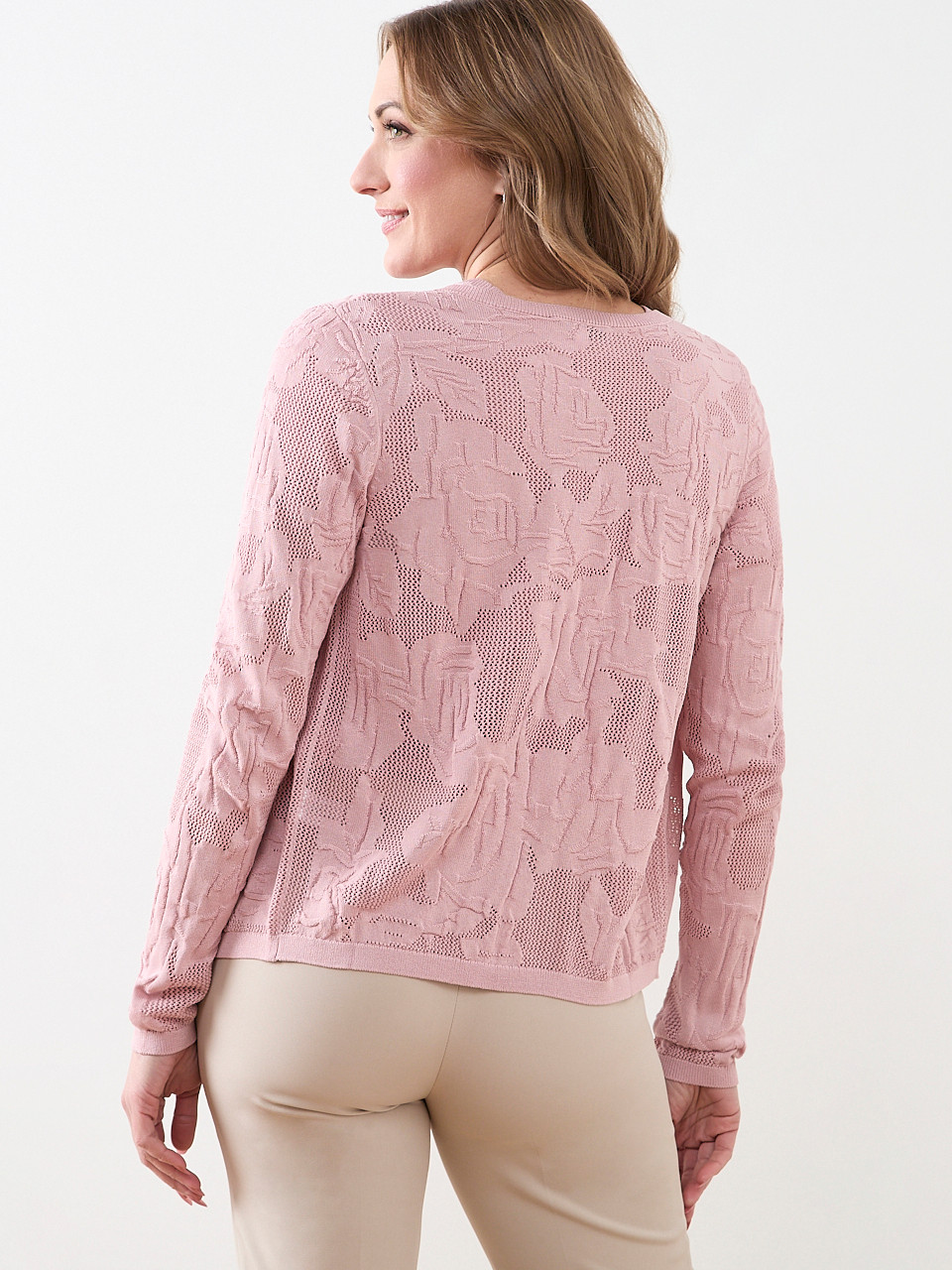 Long Sleeve Mesh Pattern Cardigan