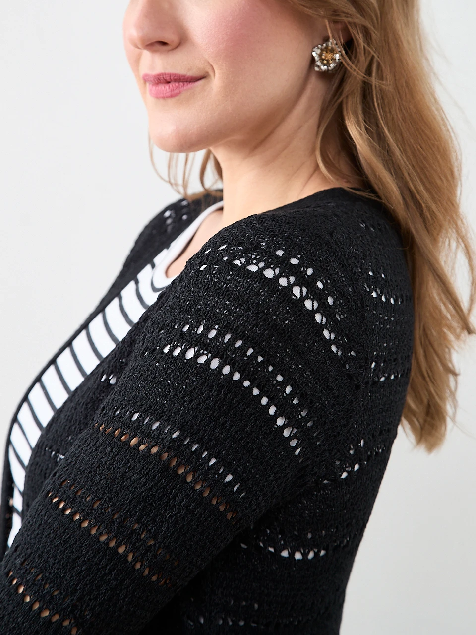 Long Sleeve Open Stitch Cardigan