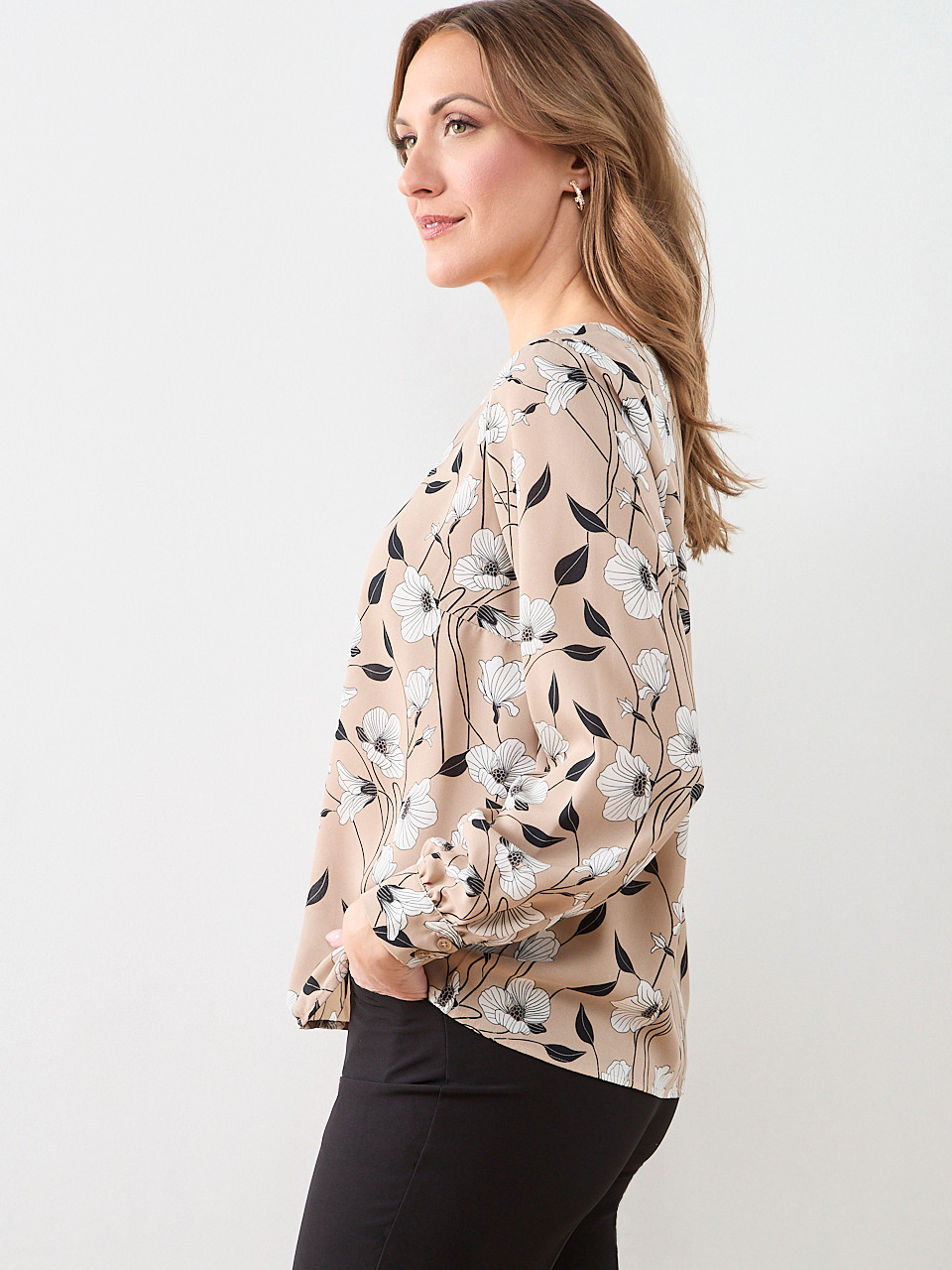 Long Sleeve Round Neck Blouse