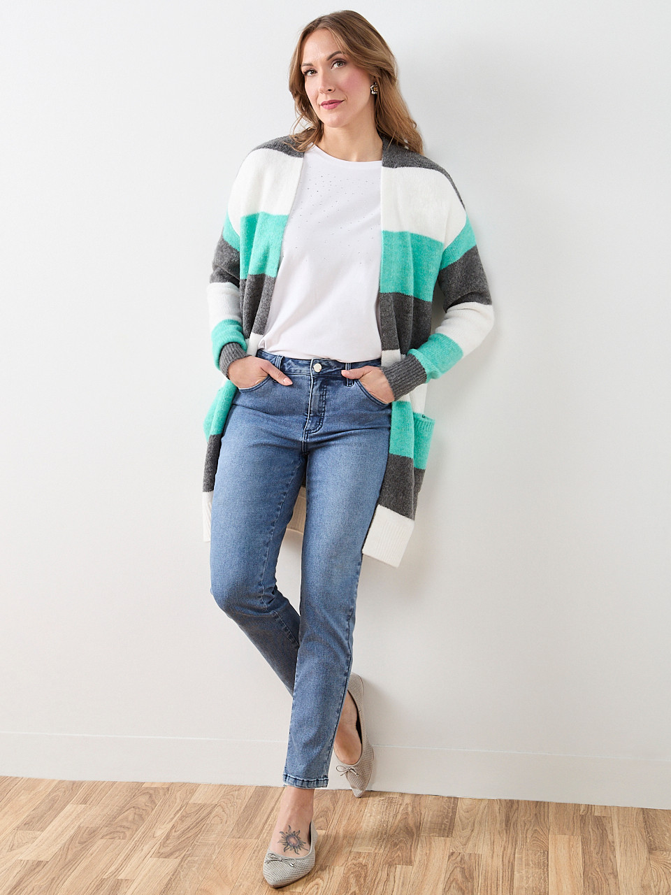 Long Sleeve Stripe Cardigan
