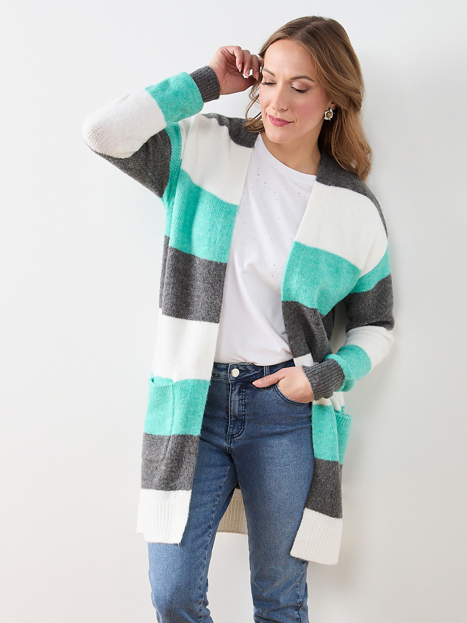 Long Sleeve Stripe Cardigan