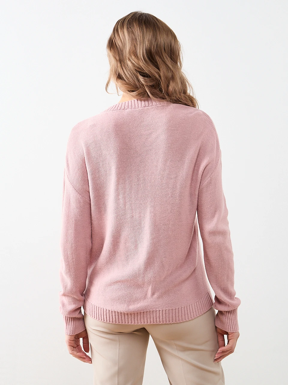 Long Sleeve V-Neck Heart Sweater