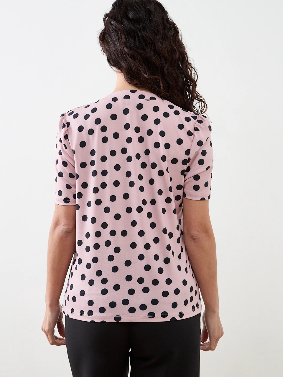 Petite Elbow Sleeved Gathered Neck Top